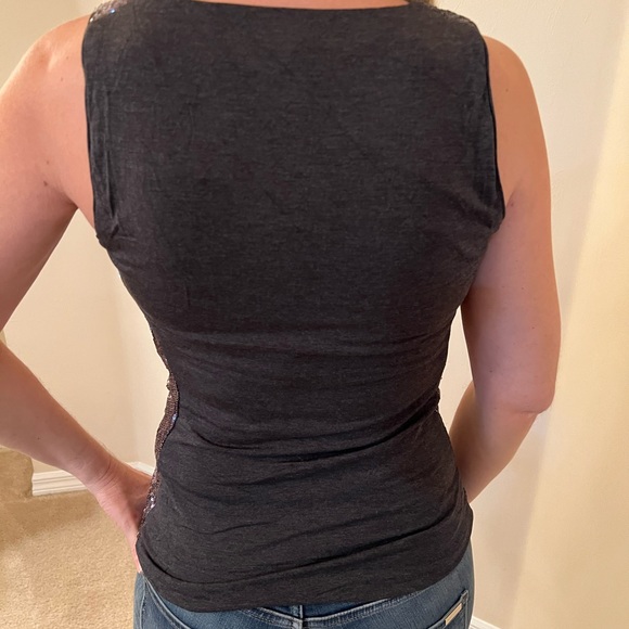 WHBM NWT Silver Sequin Top Size XS - Picture 5 of 12